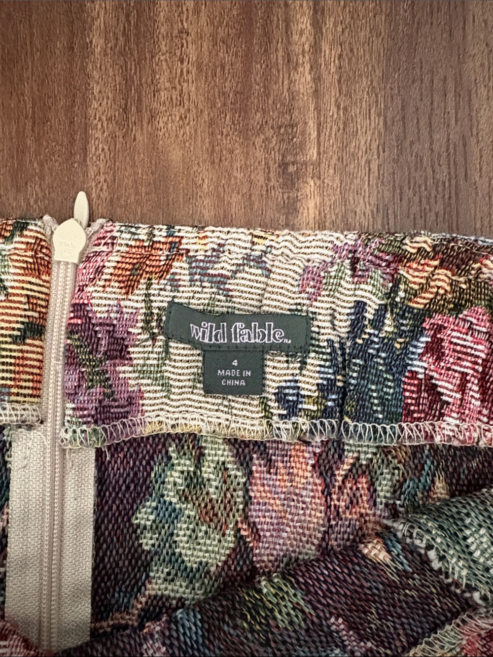 wild fable Floral Textured Mini Skirt - Pink, Green, Brown - Picture 2 of 3